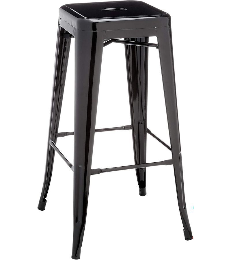 Taburete metal negro pack 4 unidades